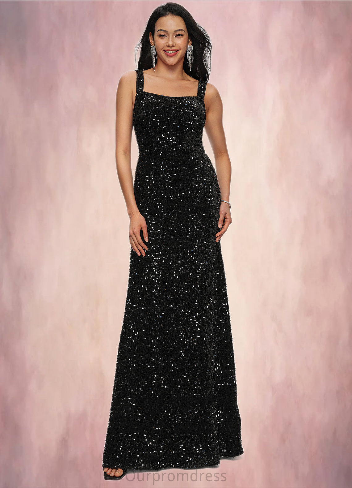 Alaina Sheath/Column Scoop Floor-Length Sequin Prom Dresses HDP0022228