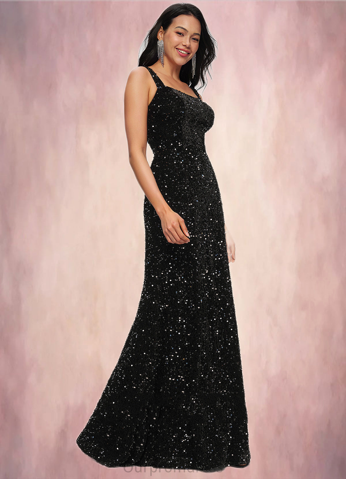 Alaina Sheath/Column Scoop Floor-Length Sequin Prom Dresses HDP0022228