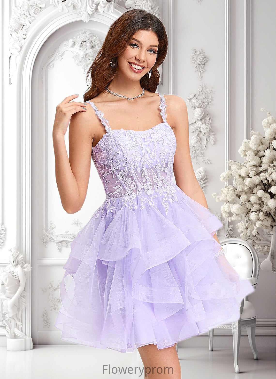 Nicole Ball-Gown/Princess Sweetheart Short Tulle Homecoming Dress HDP0025677