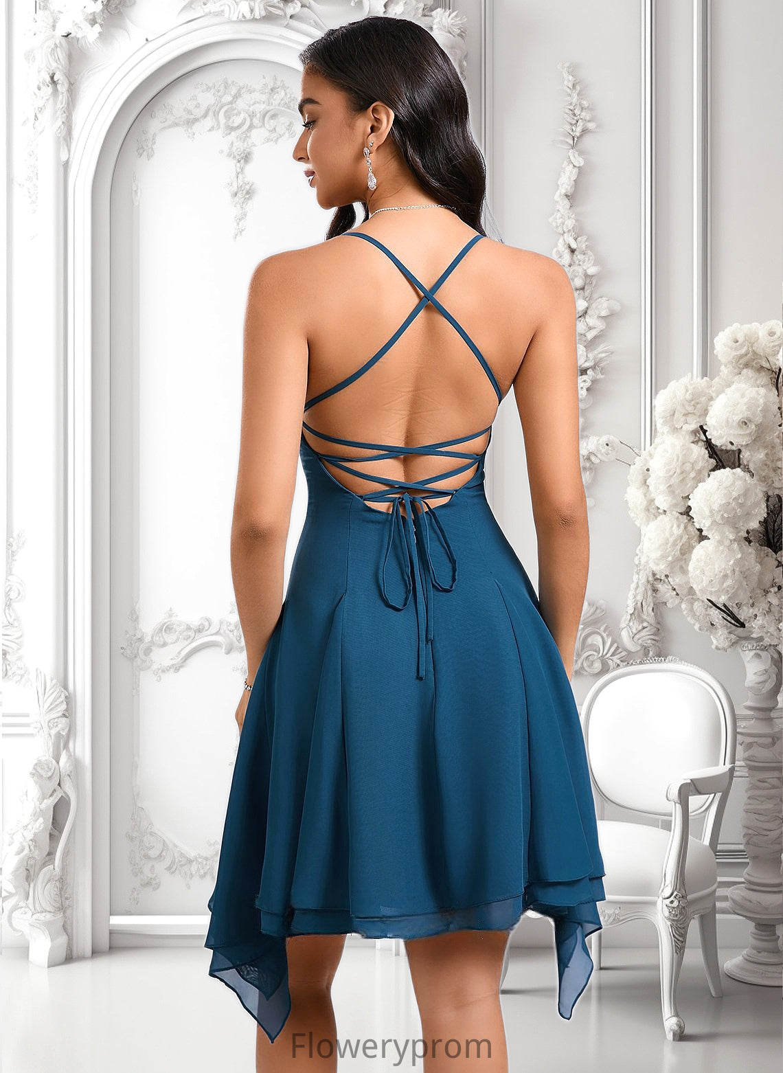 Carly A-line Straight Asymmetrical Chiffon Homecoming Dress HDP0025721