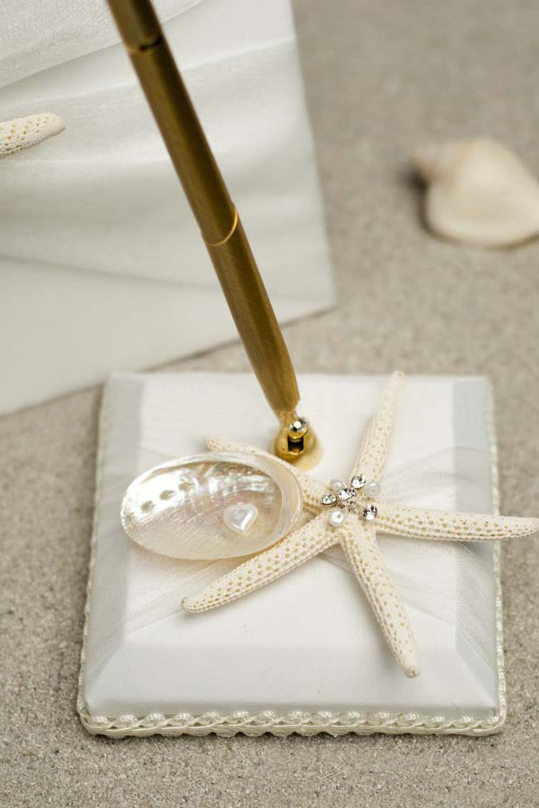 Starfish And Seashell Guestbook & Pen Set