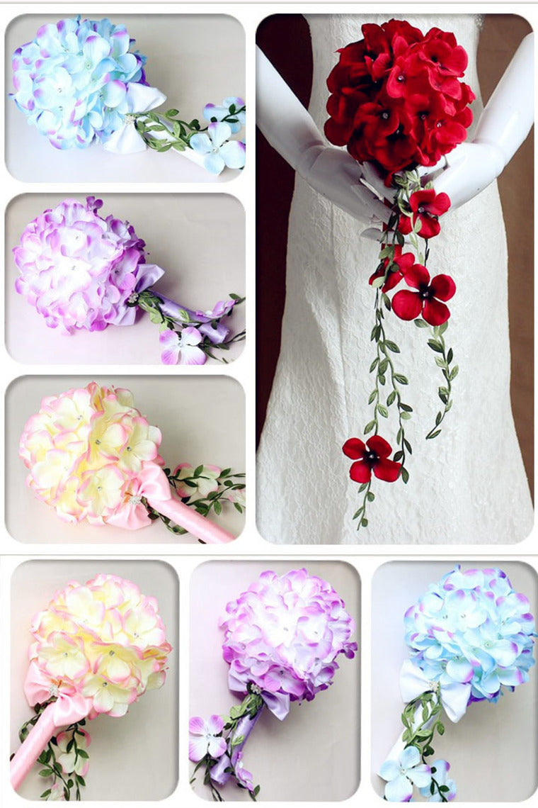 Round Shape Wedding/Special Occasion Fabric Bouquet With Beads