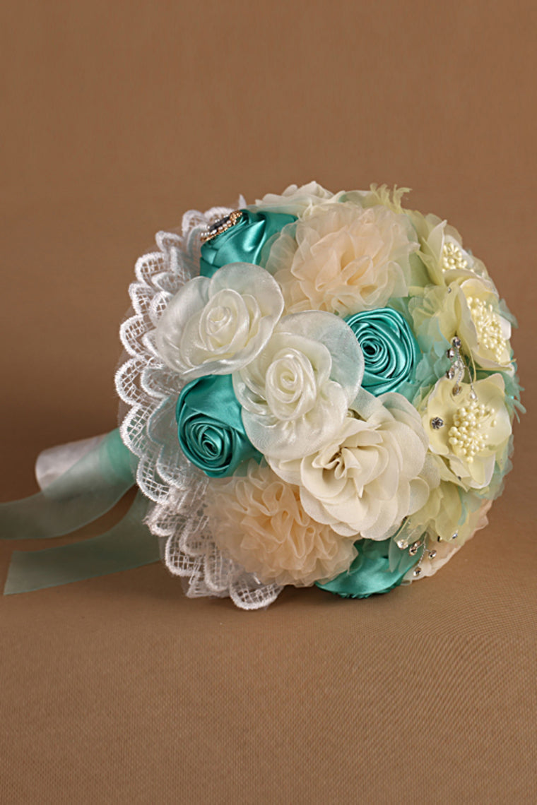 Wedding Flowers Rhinestone Round Roses Bouquets (26*22cm)