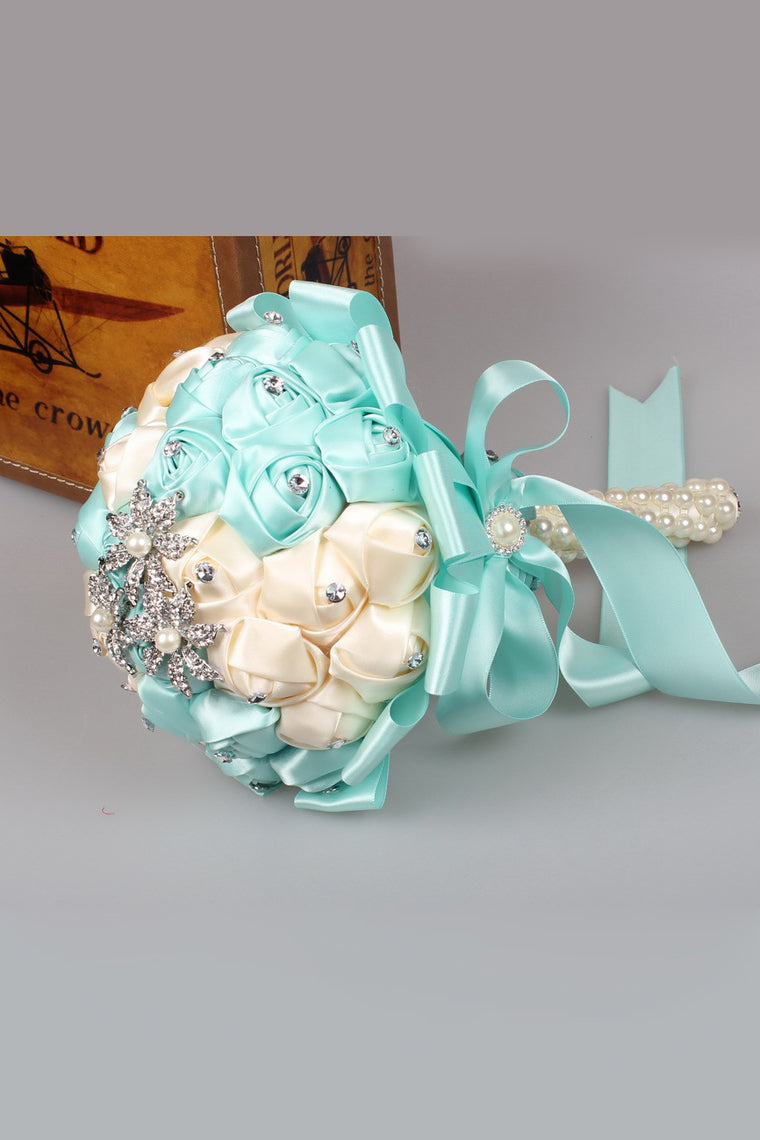 Lovely Round Satin/Ribbon Bridal Bouquets