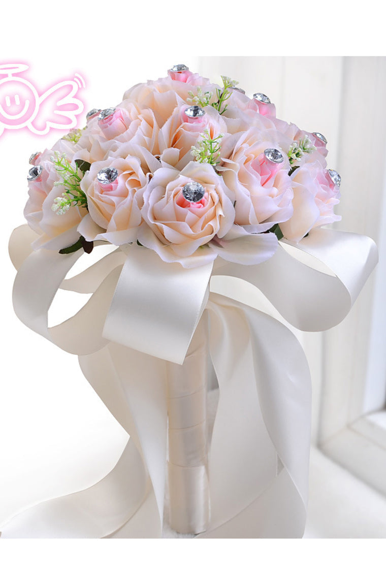 Gorgeous Round Artificial Silk Bridal Bouquets