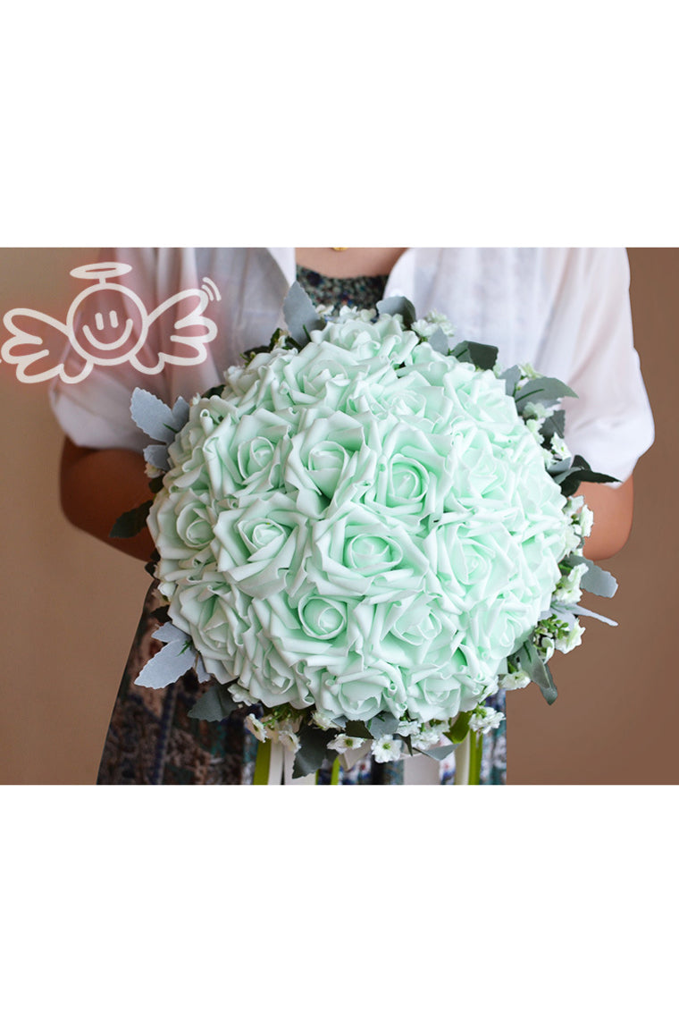 Round Artificial Silk Bridal Bouquets