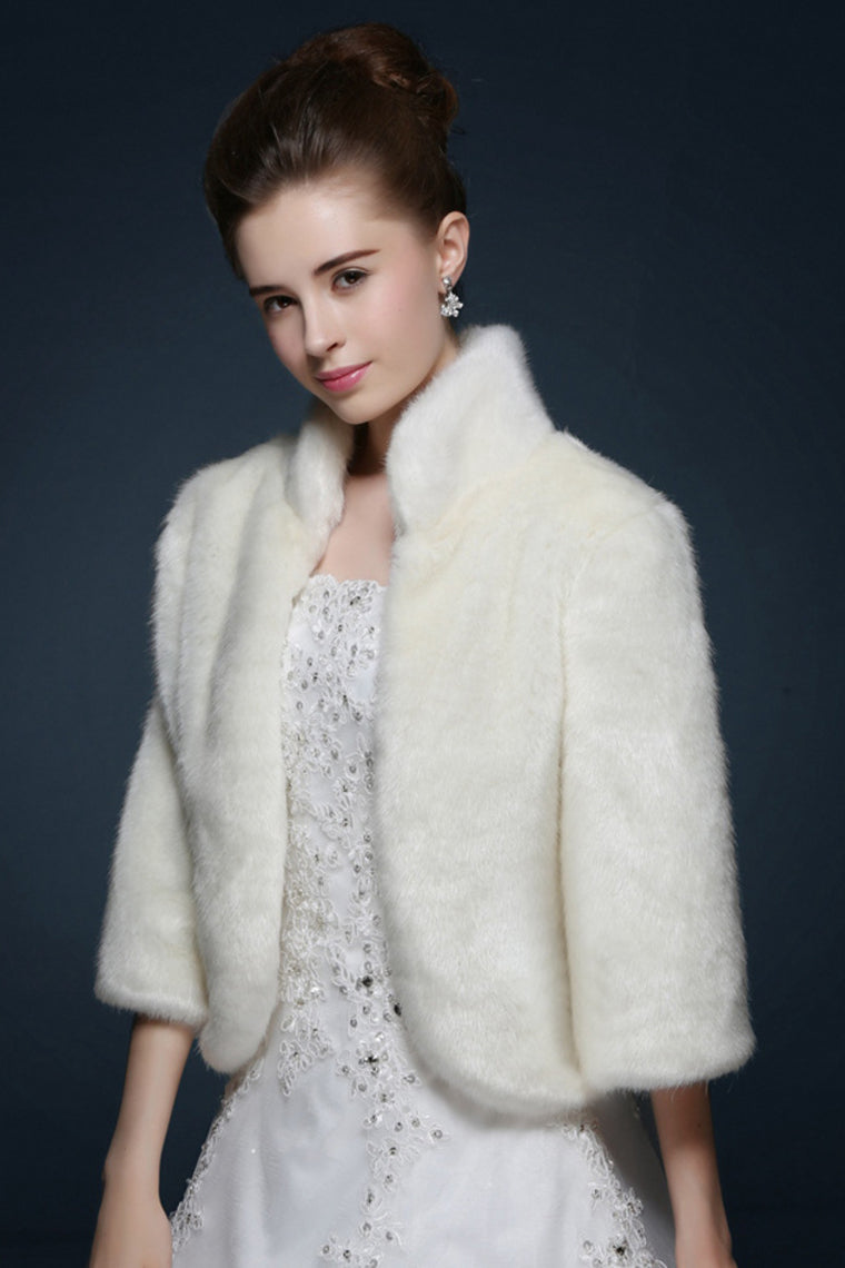 3/4 Length Sleeve  Wedding Wraps Coats/Jackets Faux Fur