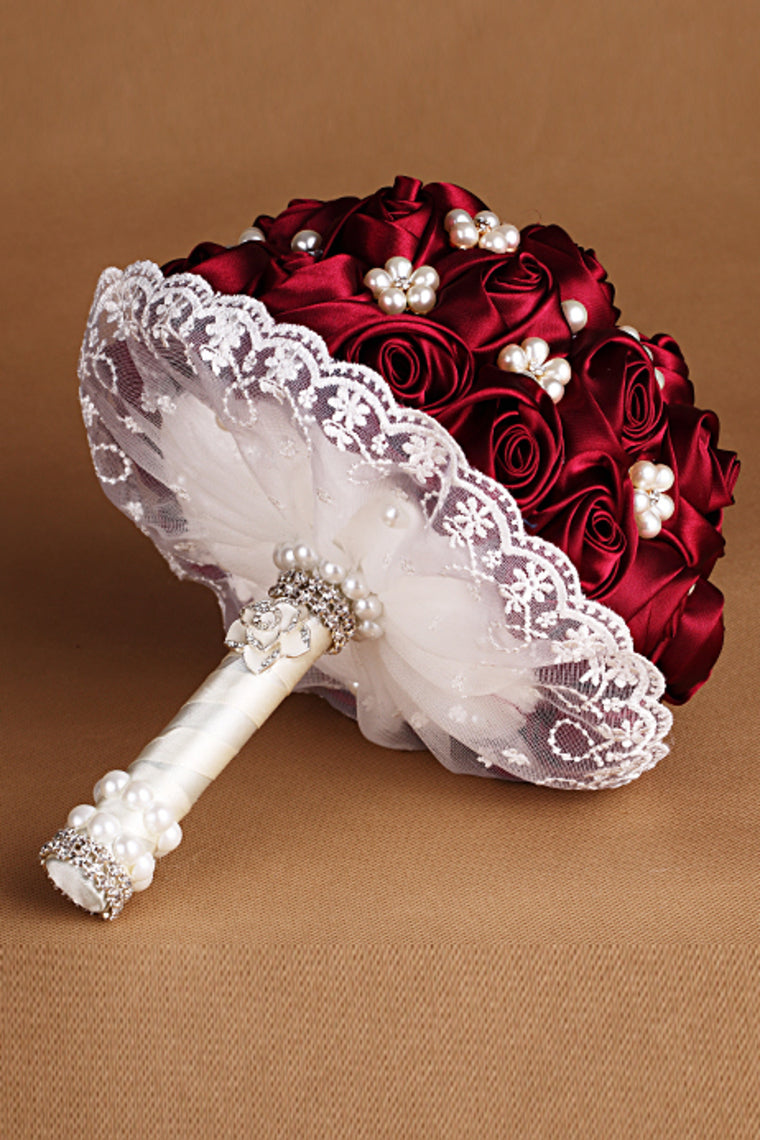 Rhinestone Round Roses Bouquets Wedding Flowers (26*22cm)