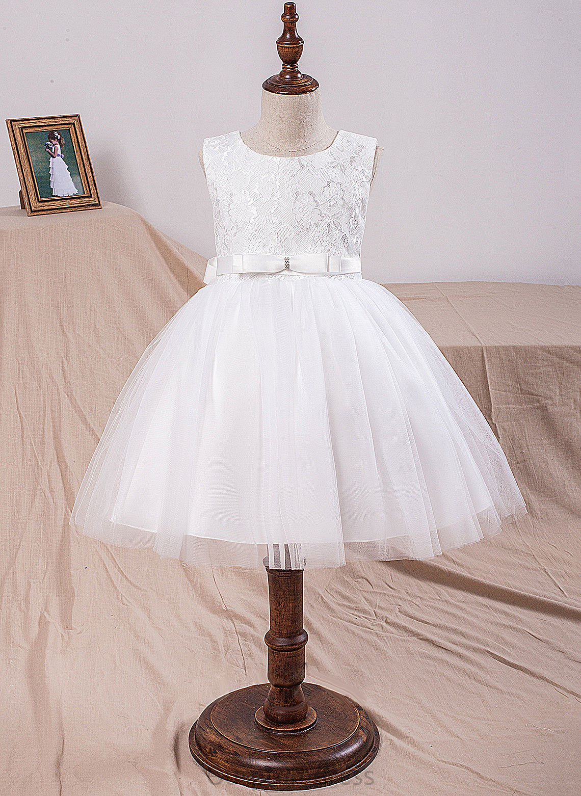 Sleeveless Tamara Dress Neck Flower Girl Dresses Flower Scoop With Ball-Gown/Princess Knee-length Girl - Bow(s) Tulle/Lace