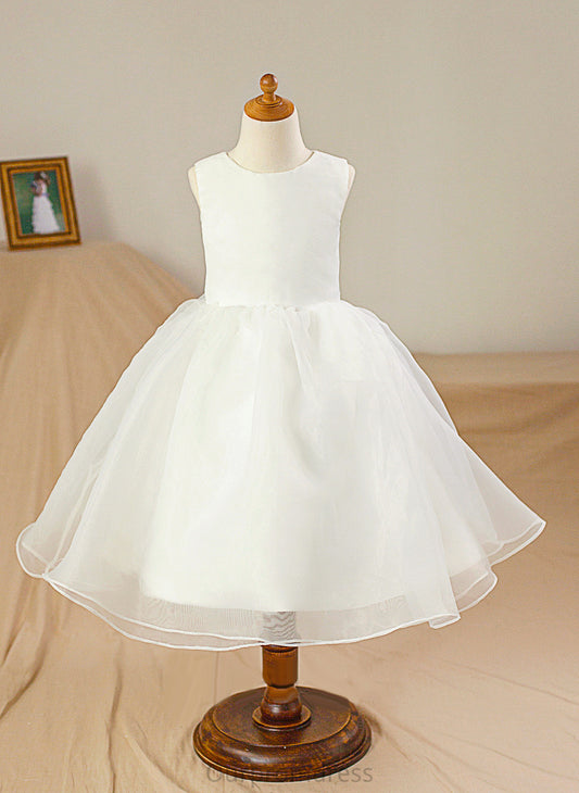 Flower Girl Dresses Justine Satin/Tulle Girl Flower Neck Knee-length Gown Dress Ball Scoop - Sleeveless