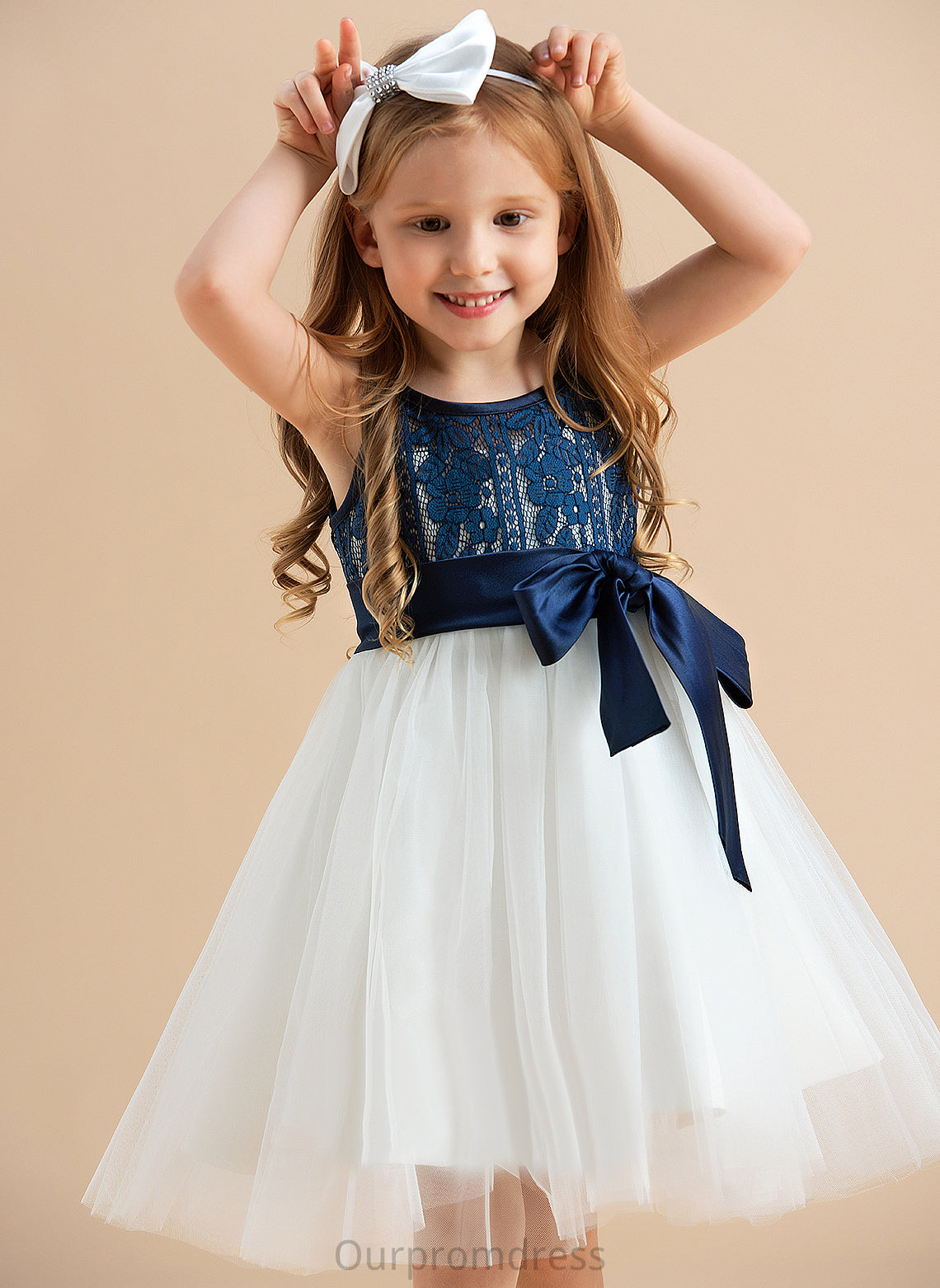 Maritza Neck Scoop Flower Girl Flower Girl Dresses Knee-length A-Line Tulle/Lace - Dress Sleeveless