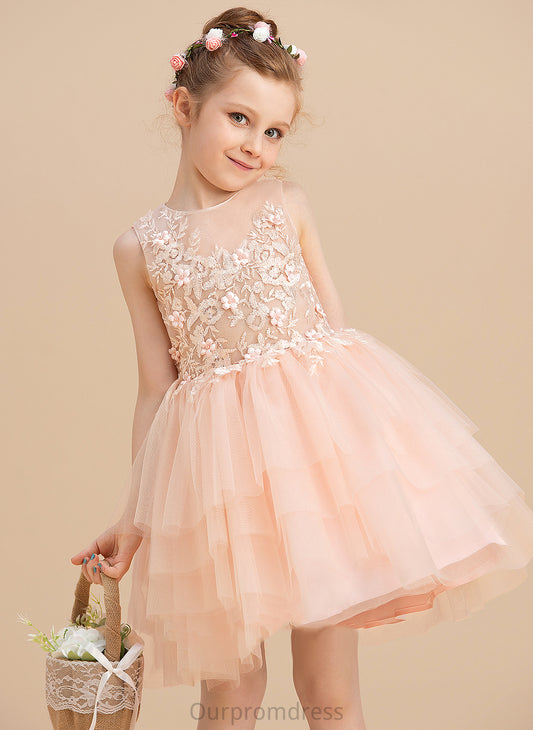 Neck Sleeveless Flower Girl Dresses Knee-length Mary Lace/Beading Scoop - Dress Ball-Gown/Princess Tulle/Lace With Flower Girl