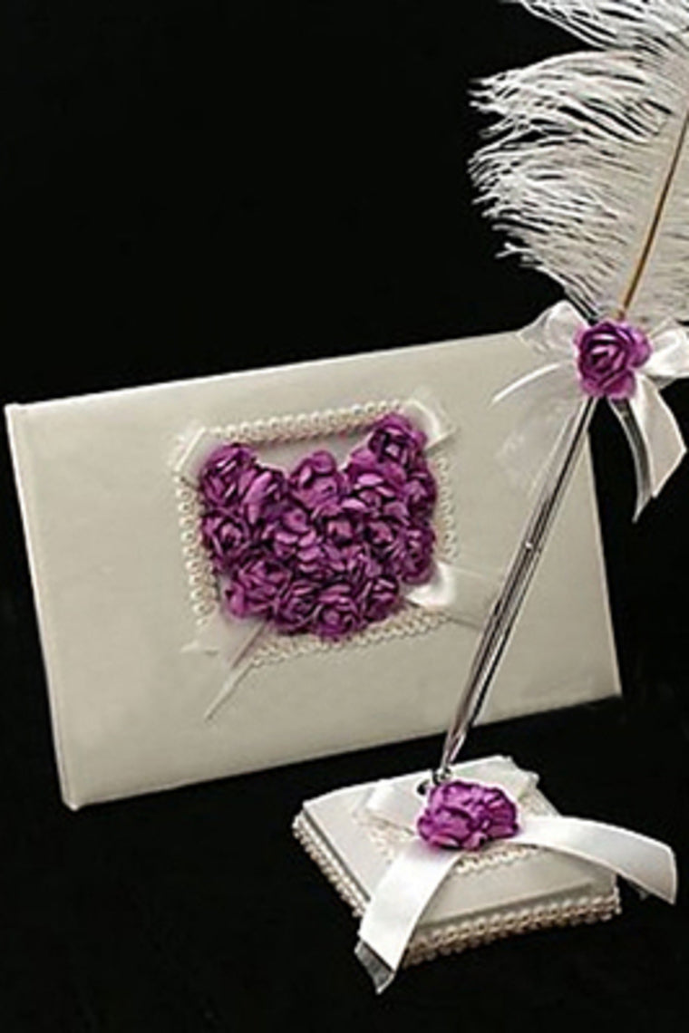 Satin Petals Guestbook/Pen Set