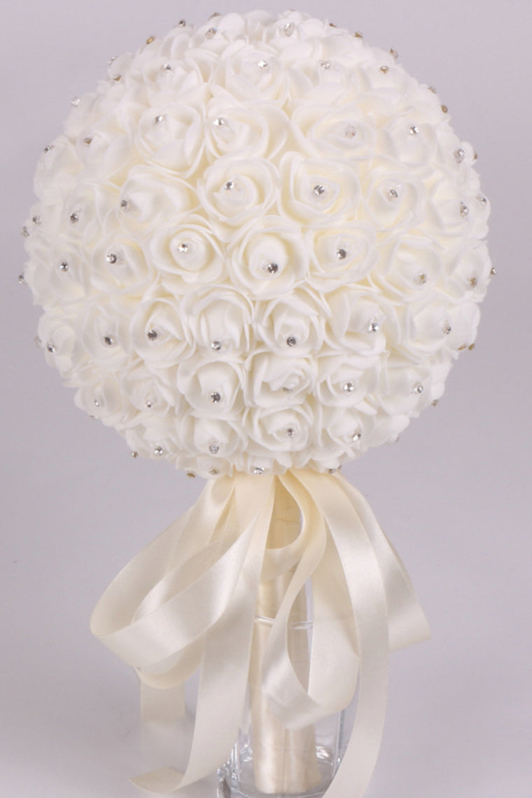 Beautiful Round Foam/Ribbon Bridal Bouquets