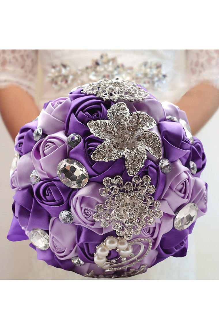 Sweet Round Satin/Silk Bridal Bouquets