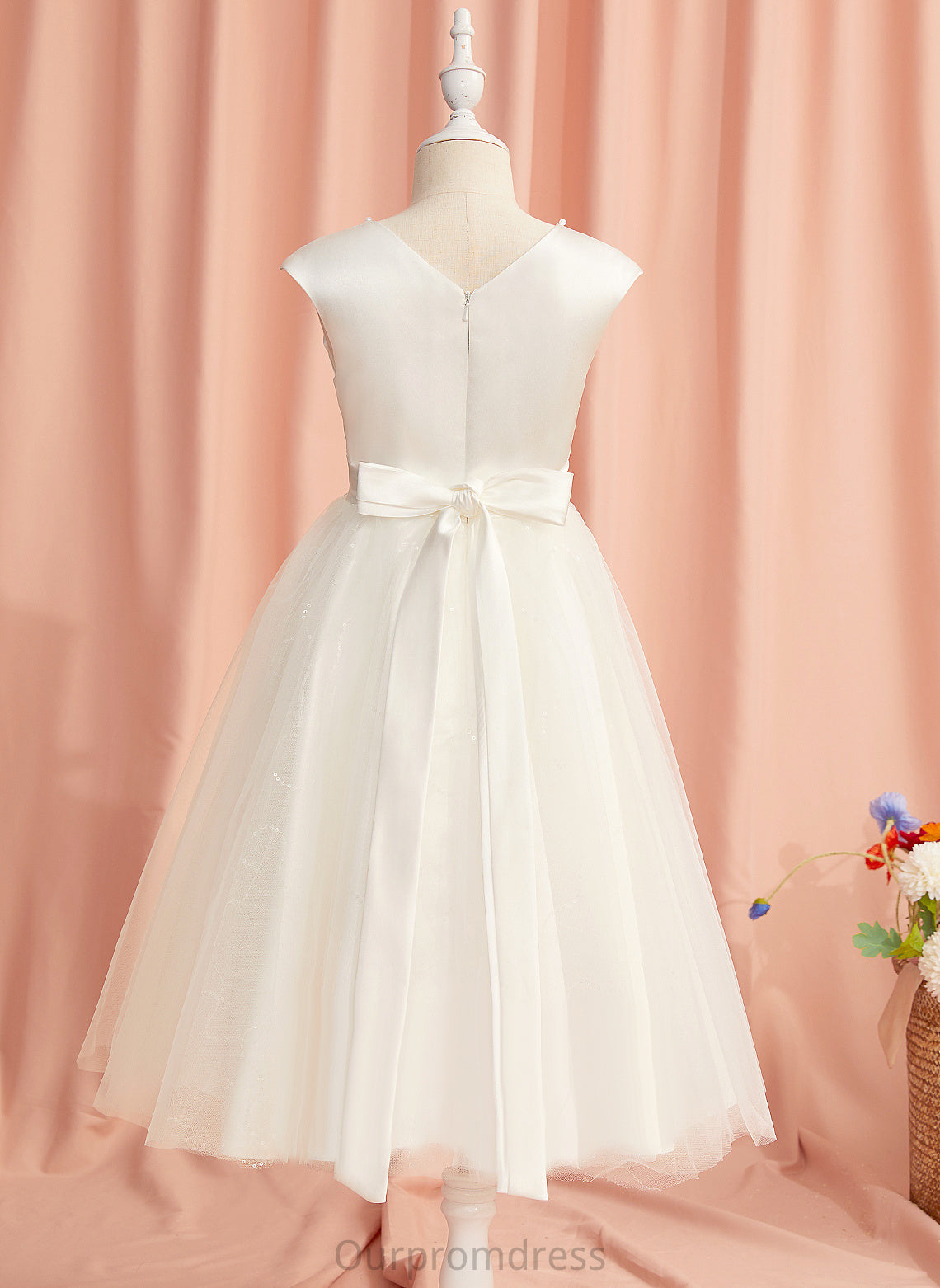 Dress Scoop - With Tulle Sleeveless Amy Flower Lace/Beading/Flower(s) Flower Girl Dresses Ball-Gown/Princess Tea-length Neck Girl