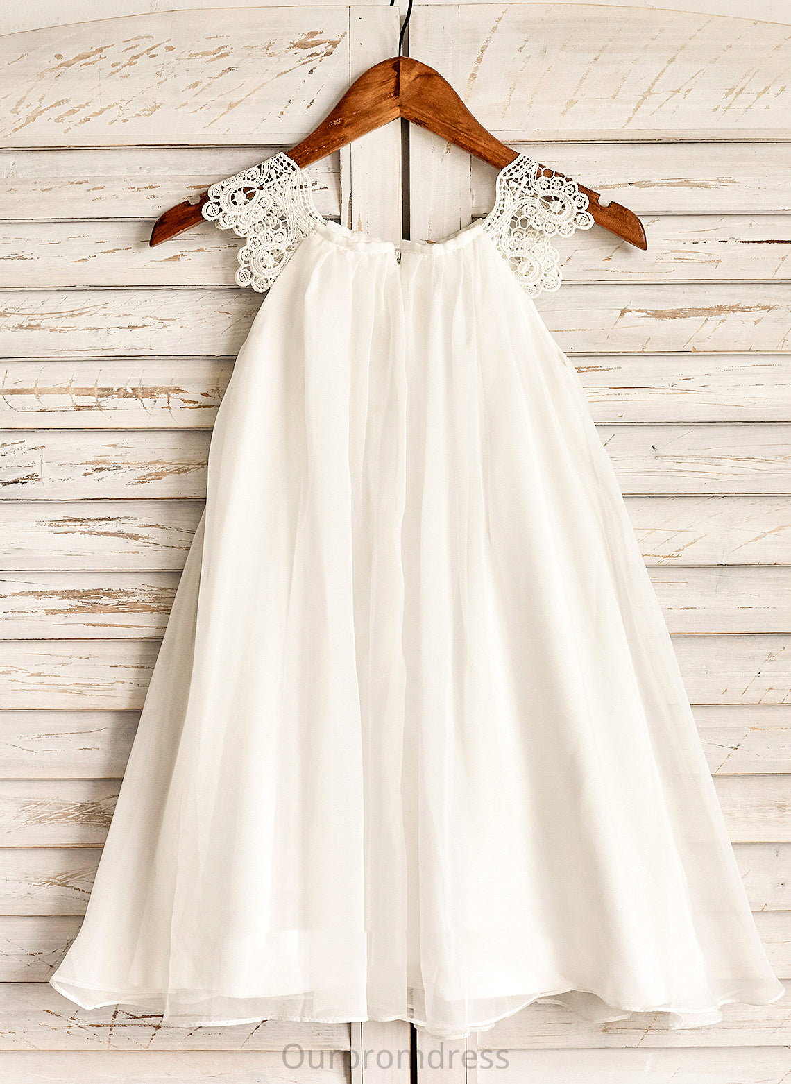 Scoop A-Line Marley Neck With - Dress Lace Knee-length Sleeveless Flower Girl Flower Girl Dresses Chiffon