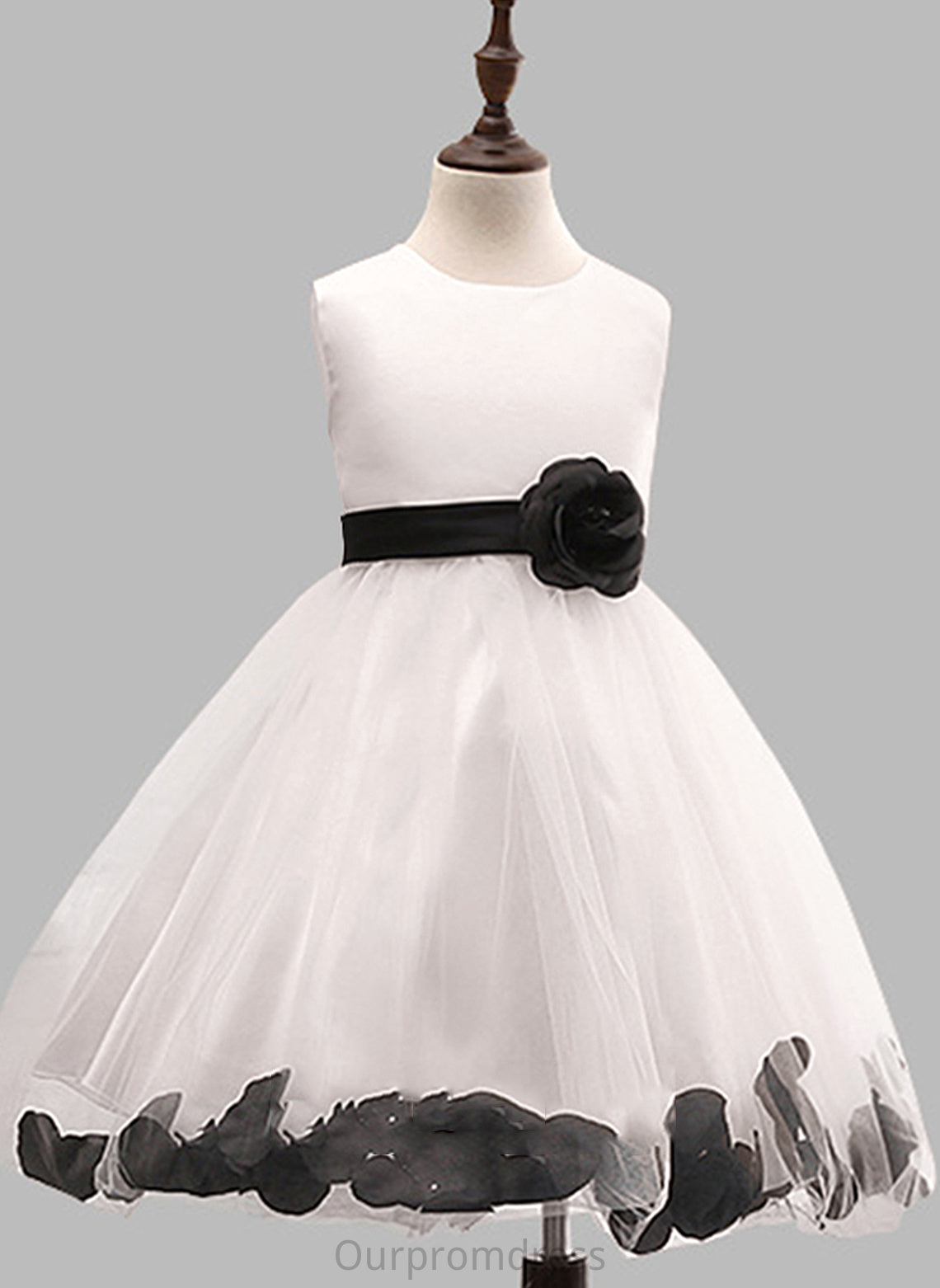 Sleeveless Girl - Dress Blends Flower Girl Dresses Ball Knee-length Scoop Gown Flower(s)/Bow(s) With Flower Cotton Neck Kylie