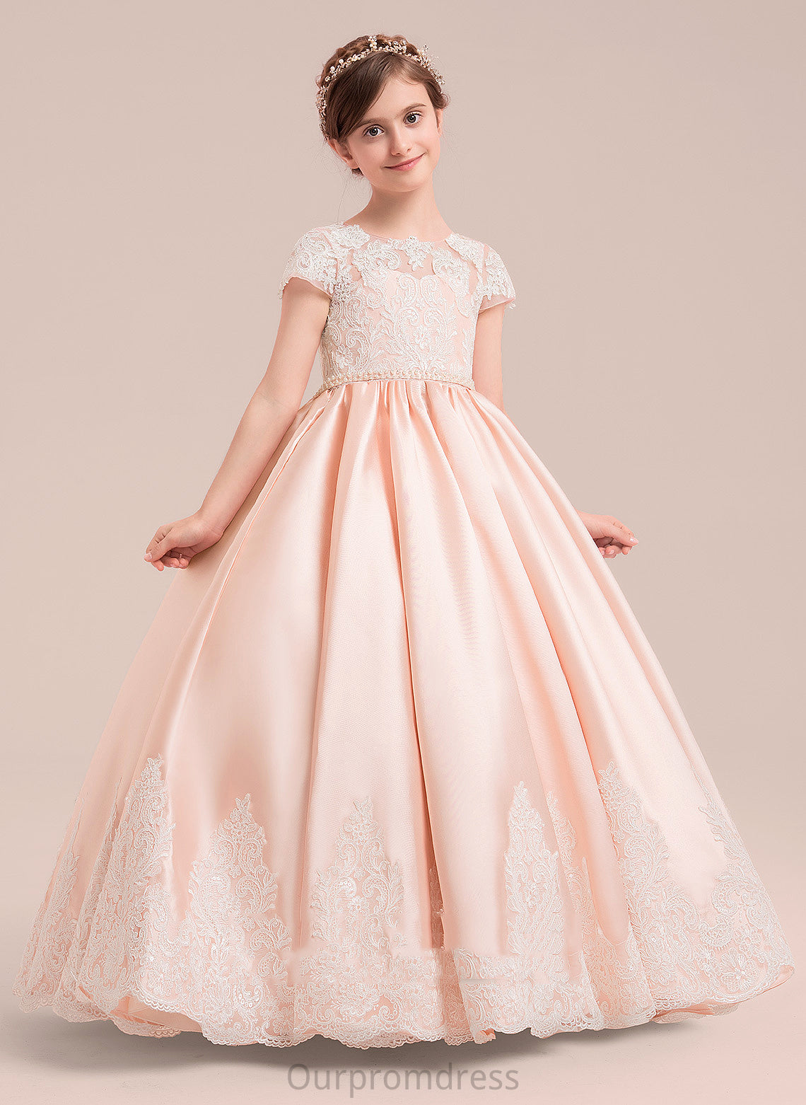 Floor-length included) Neck Scoop Dress Flower Girl Dresses Sleeves - Ball Gown Flower Jenny Satin/Tulle/Lace Short NOT (Petticoat Girl With Beading