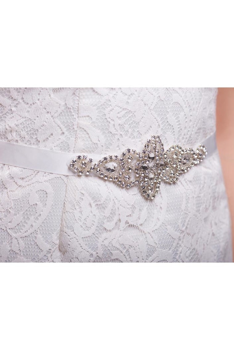 Glistening Satin Wedding/Evening Ribbon Sash With Rhinestone