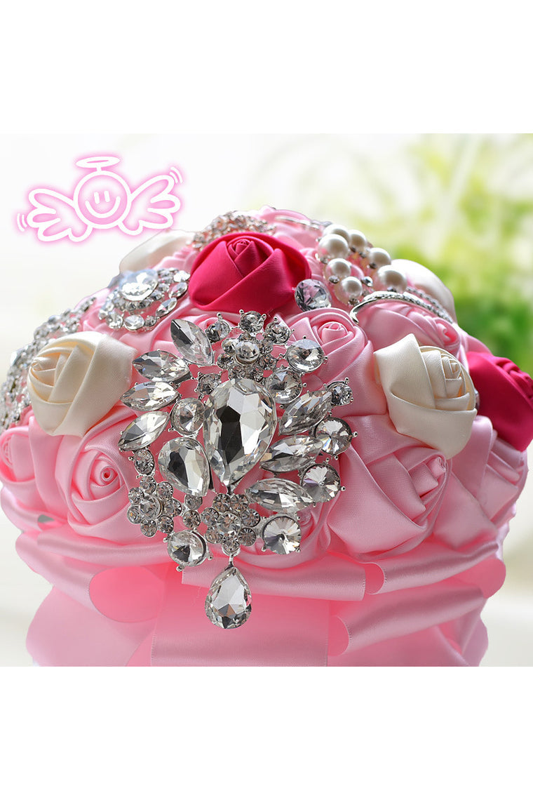 Attractive Round Satin Bridal Bouquets