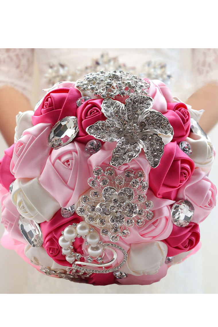 Sweet Round Satin/Silk Bridal Bouquets