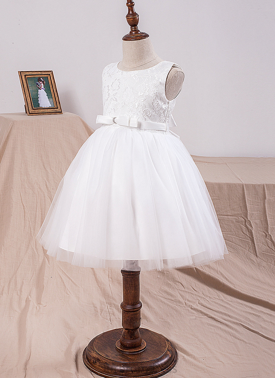 Sleeveless Tamara Dress Neck Flower Girl Dresses Flower Scoop With Ball-Gown/Princess Knee-length Girl - Bow(s) Tulle/Lace