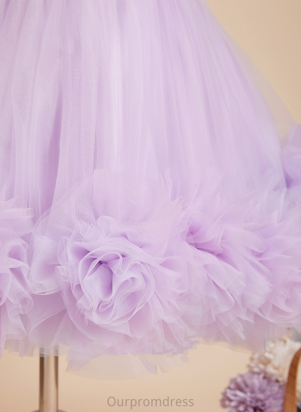 Flower(s)/Sequins - Girl With Neck Flower Girl Dresses Satin/Tulle Knee-length Sleeveless Sophie Ball-Gown/Princess Dress Flower Scoop