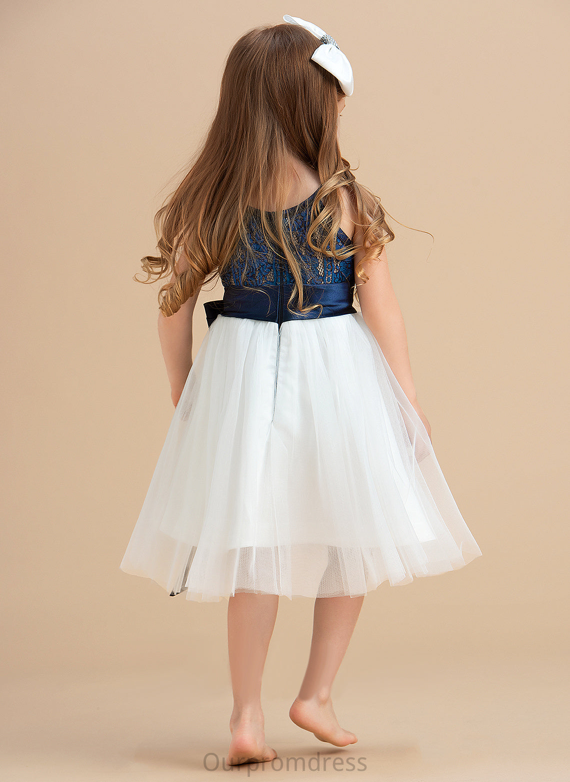 Maritza Neck Scoop Flower Girl Flower Girl Dresses Knee-length A-Line Tulle/Lace - Dress Sleeveless