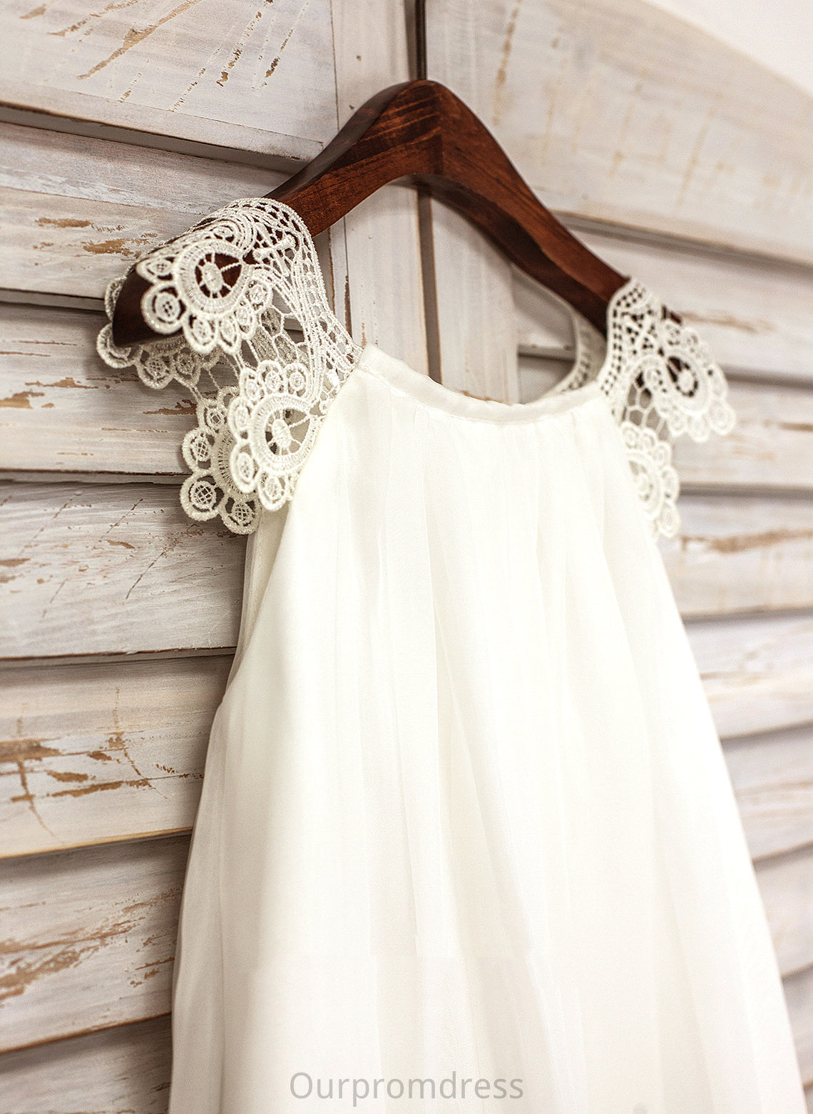 Scoop A-Line Marley Neck With - Dress Lace Knee-length Sleeveless Flower Girl Flower Girl Dresses Chiffon