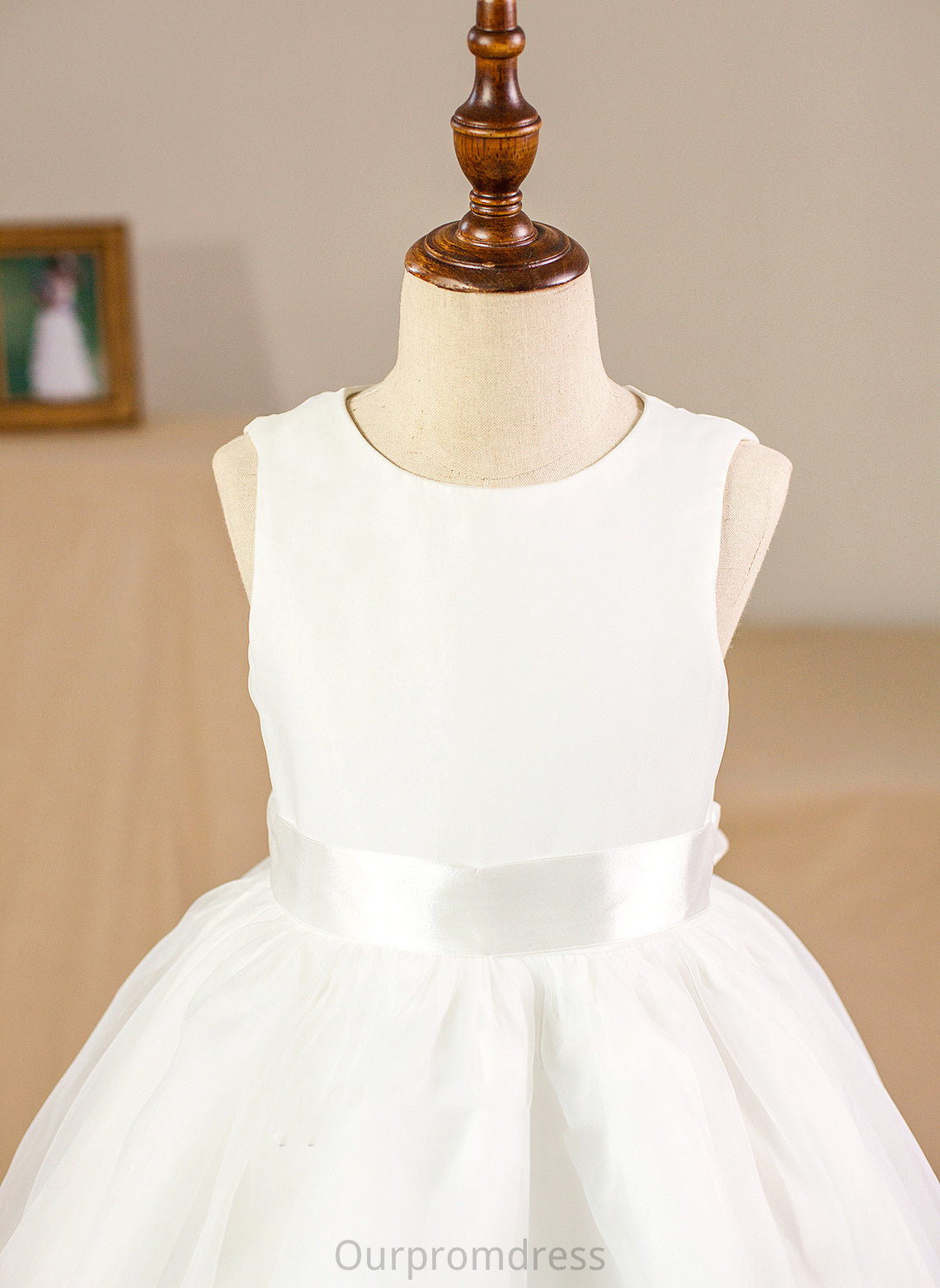 Flower Bow(s) Flower Girl Dresses Dress Floor-length Neck included) With - Ball-Gown/Princess Organza/Satin Girl NOT Alicia (Petticoat Scoop Sleeveless