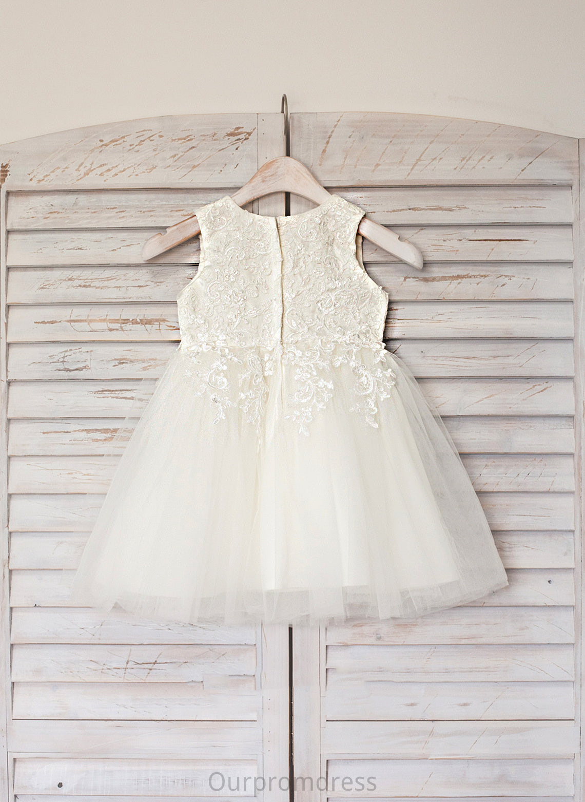 Janet Knee-length - Dress Girl A-Line Sleeveless With Satin/Tulle Scoop Lace Flower Girl Dresses Neck Flower