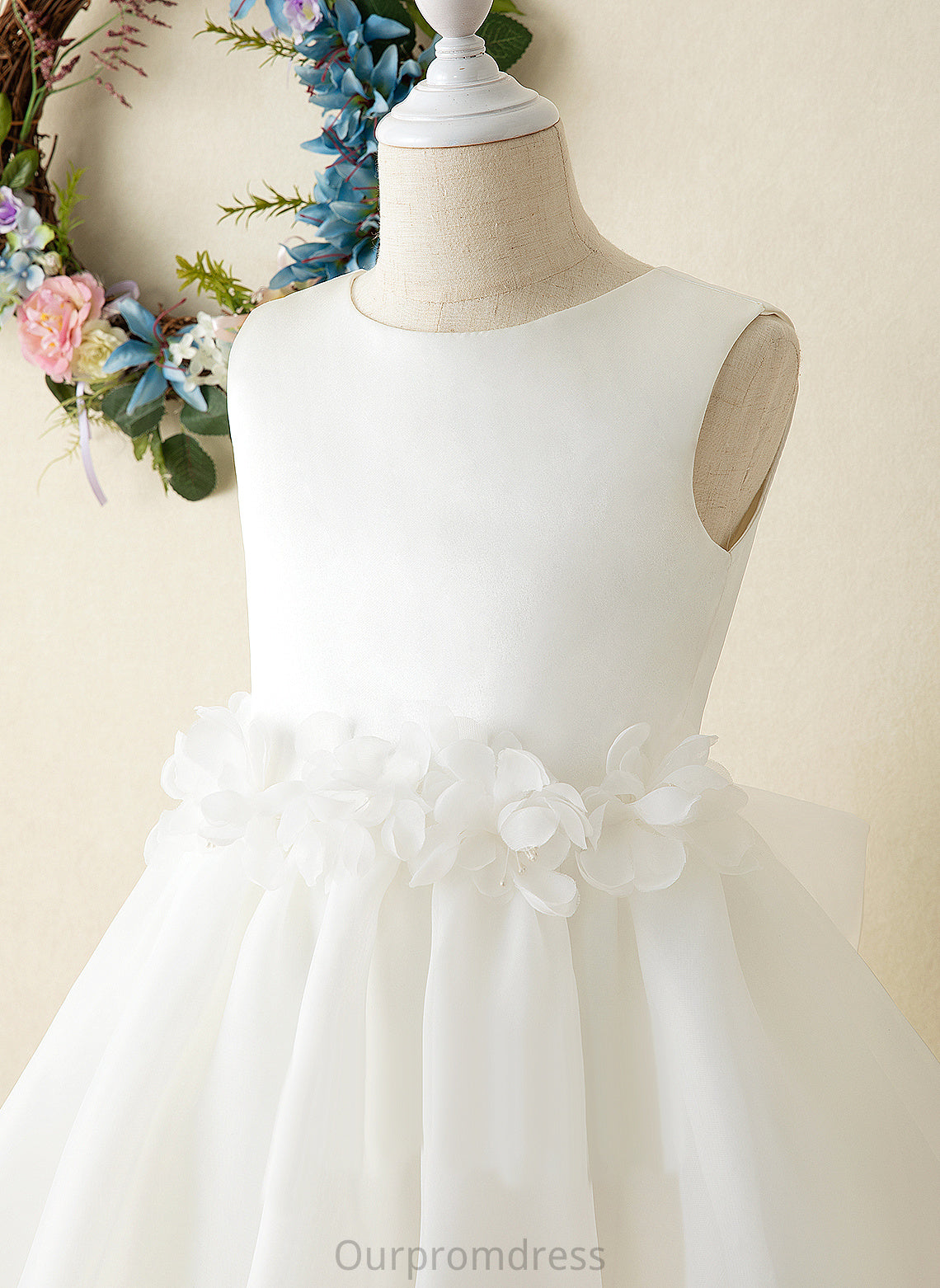 Dress Girl Flower Flower Girl Dresses - Neck Sleeveless A-Line Scoop Saige Organza Knee-length