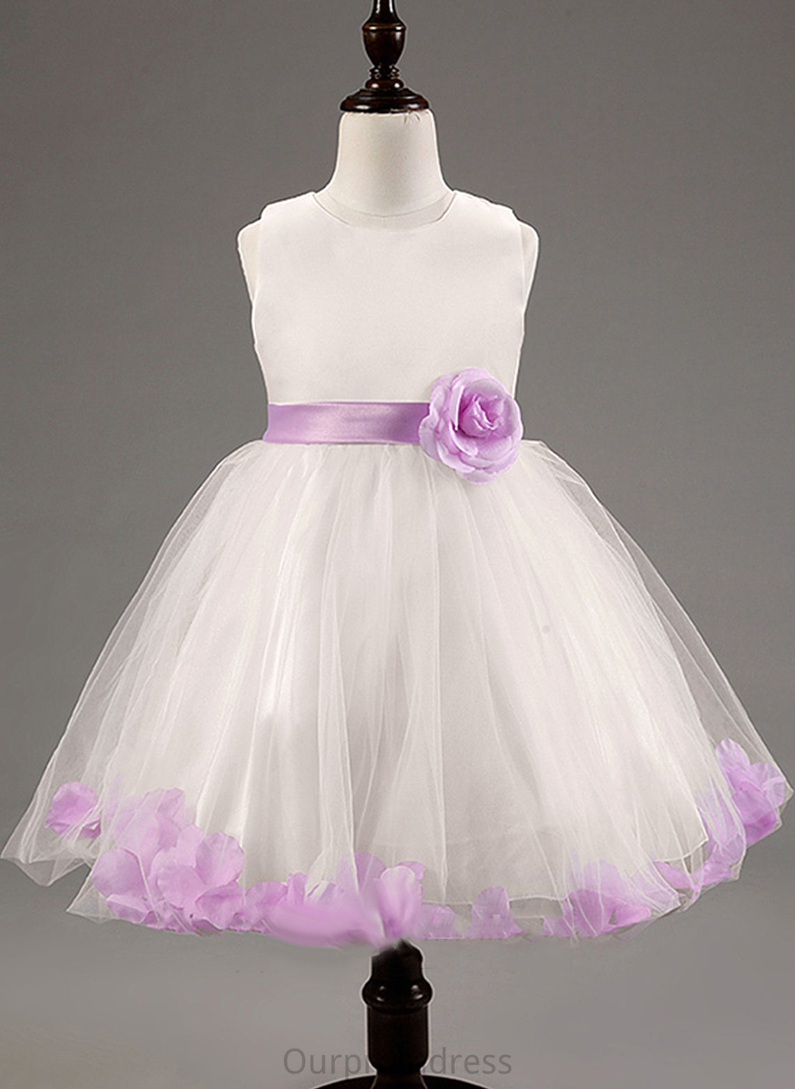 Sleeveless Girl - Dress Blends Flower Girl Dresses Ball Knee-length Scoop Gown Flower(s)/Bow(s) With Flower Cotton Neck Kylie