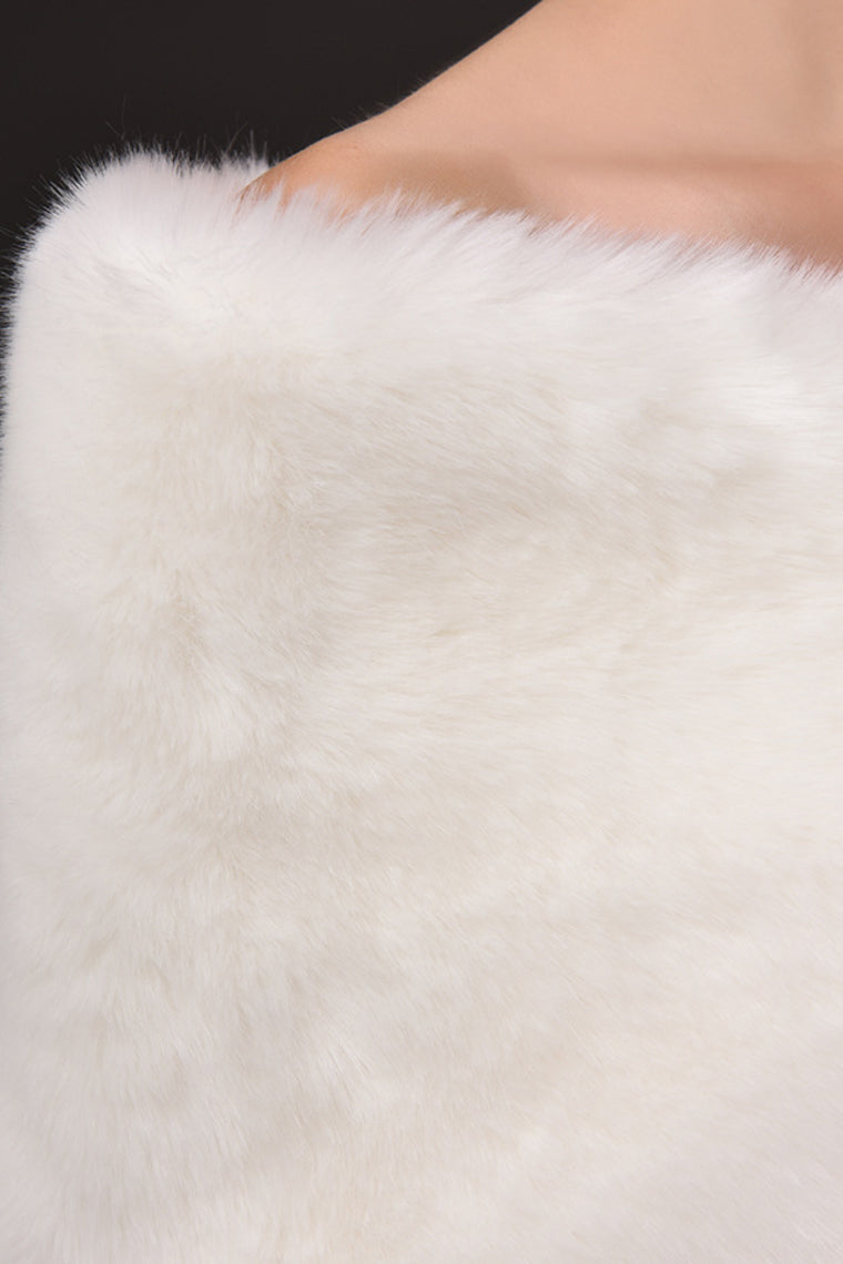 Beautiful Faux Fur Wedding Wrap With Beading