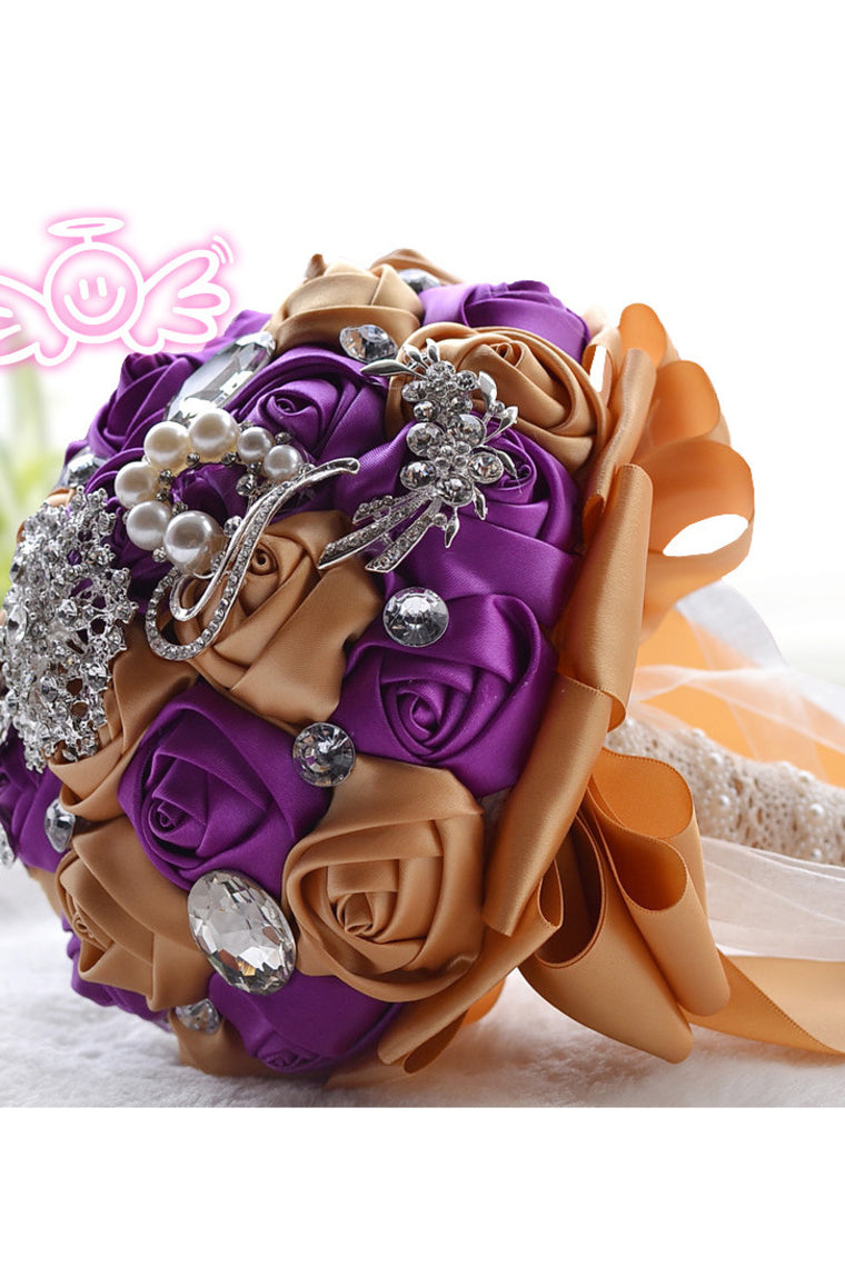 Pretty Round Satin/Brooch Bridal Bouquets