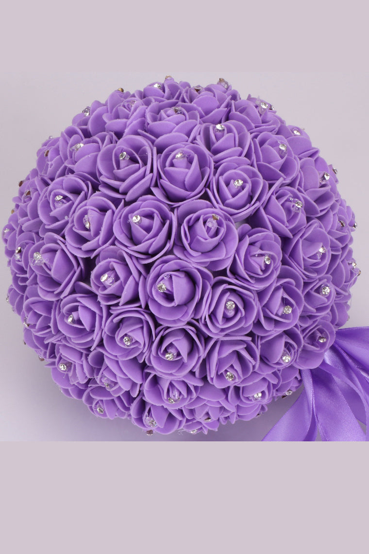 Beautiful Round Foam/Ribbon Bridal Bouquets