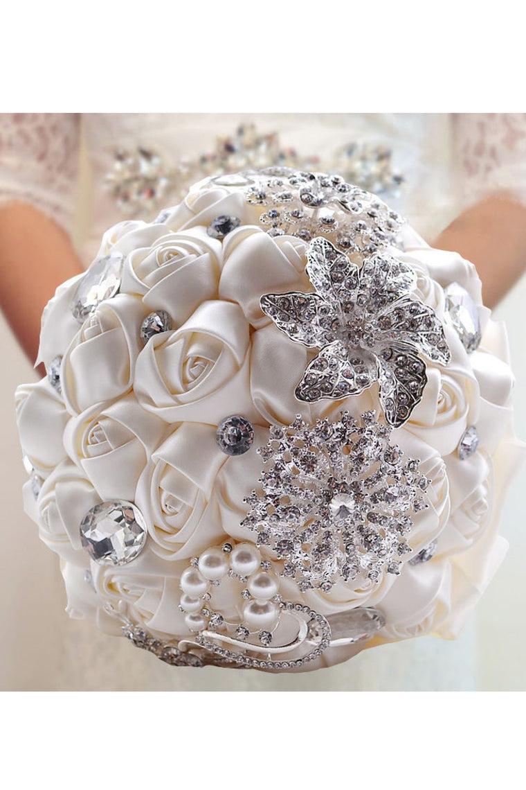 Pretty Round Satin/Brooch Bridal Bouquets