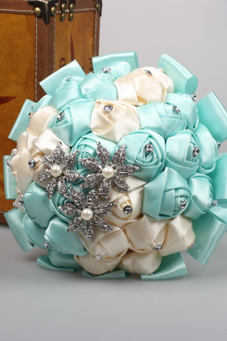 Lovely Round Satin/Ribbon Bridal Bouquets