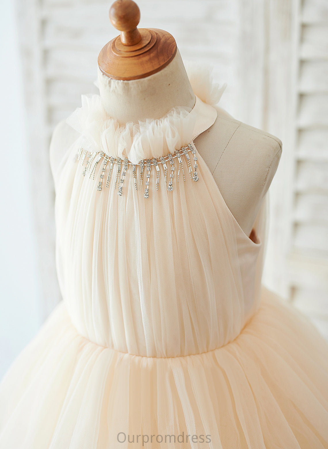 - Tulle Flower Girl Dresses Mckenzie Ball-Gown/Princess High Flower Neck Floor-length Girl Dress Sleeveless