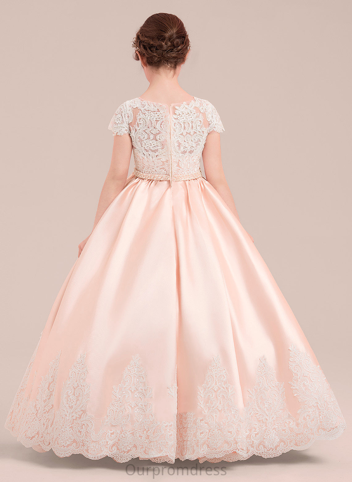 Floor-length included) Neck Scoop Dress Flower Girl Dresses Sleeves - Ball Gown Flower Jenny Satin/Tulle/Lace Short NOT (Petticoat Girl With Beading