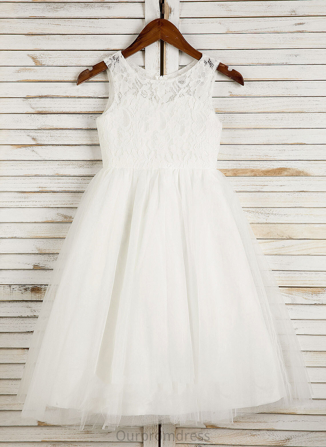 Dress Sash/Bow(s) Tea-length - Flower Girl Dresses Sleeveless Girl Tulle/Lace Scoop A-Line/Princess Flower Addison Neck With