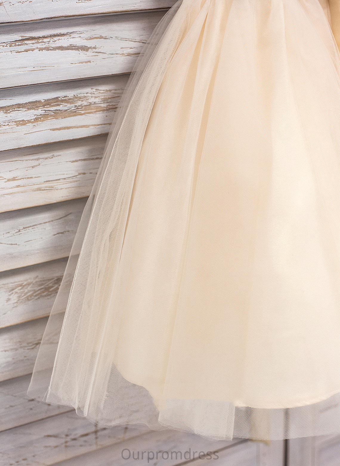 Girl Knee-length Dress Sleeveless Scoop Flower Tulle/Sequined A-Line Neck - Giovanna Flower Girl Dresses With Sash