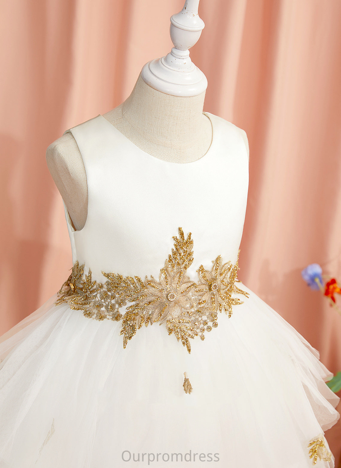 Neck Sleeveless Flower Girl Dresses Lace/Beading Paris - Dress Ball-Gown/Princess Knee-length Tulle With Scoop Girl Flower