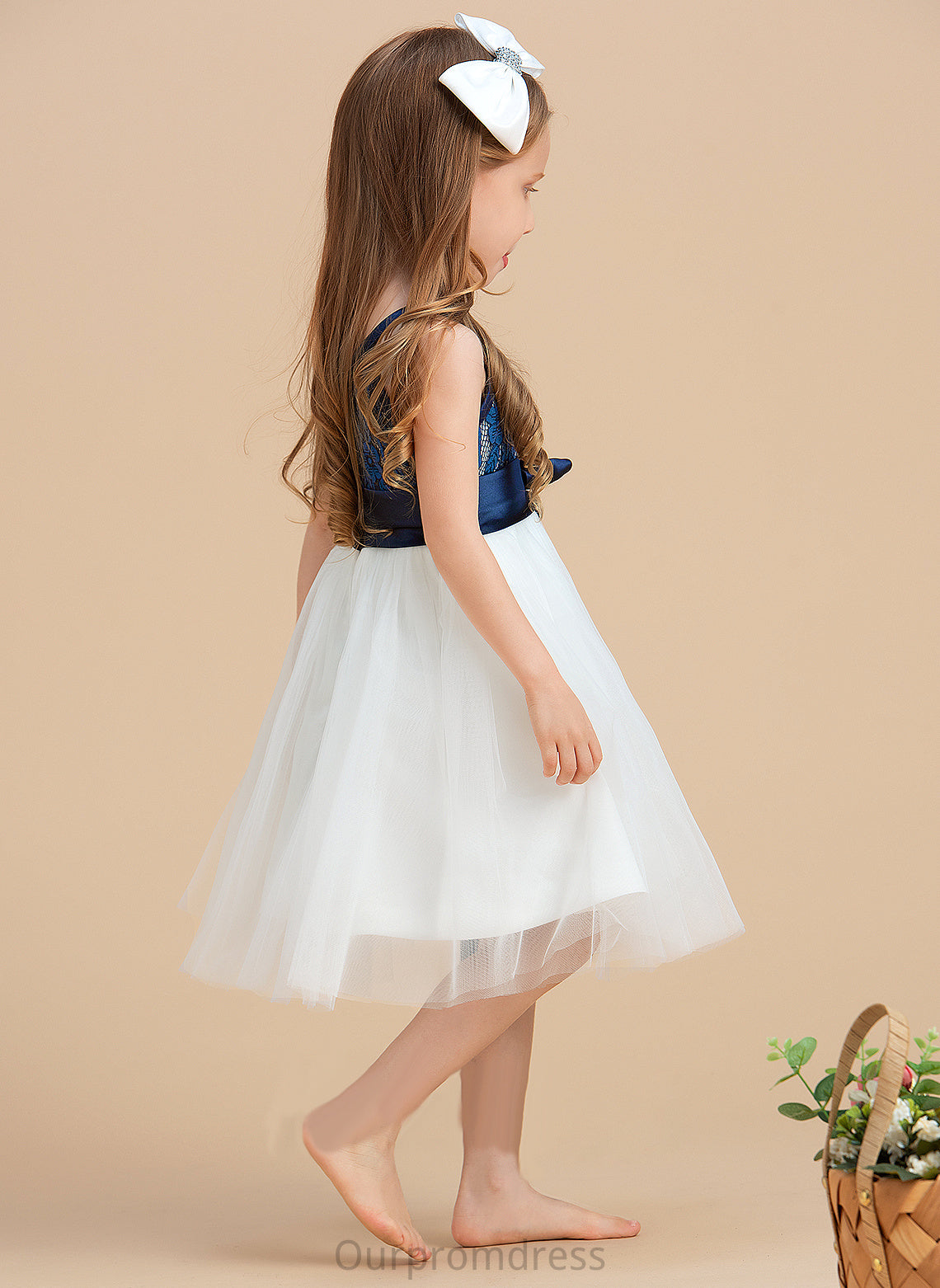 Maritza Neck Scoop Flower Girl Flower Girl Dresses Knee-length A-Line Tulle/Lace - Dress Sleeveless