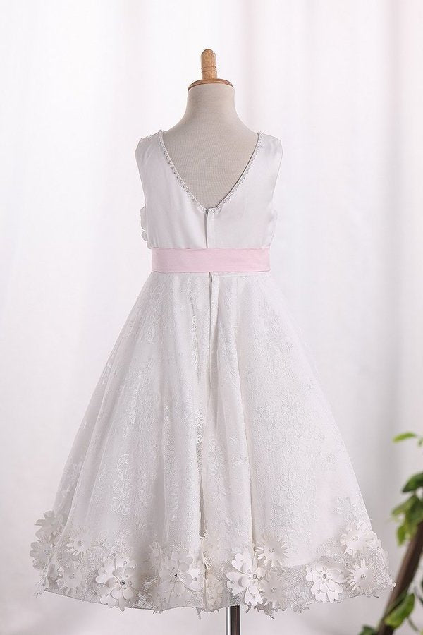 2024 Scoop A Line Lace Flower Girl P6LNJBC4