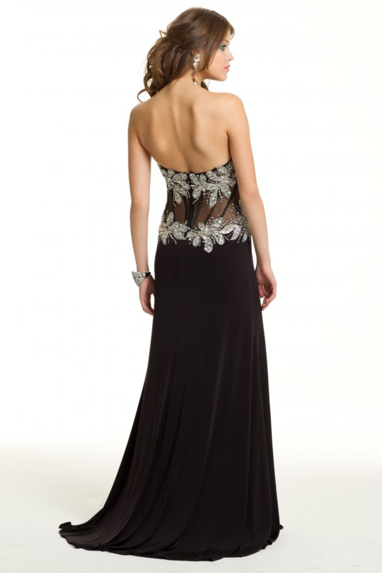 2024 Prom Dresses Mermaid/Trumpet Black Sweetheart Chiffon With Rhinestone