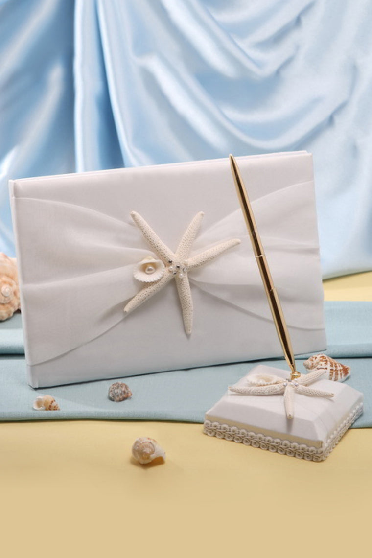 Starfish And Seashell Guestbook & Pen Set