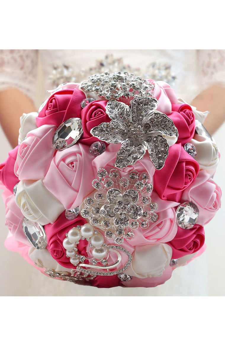 Pretty Round Satin/Brooch Bridal Bouquets