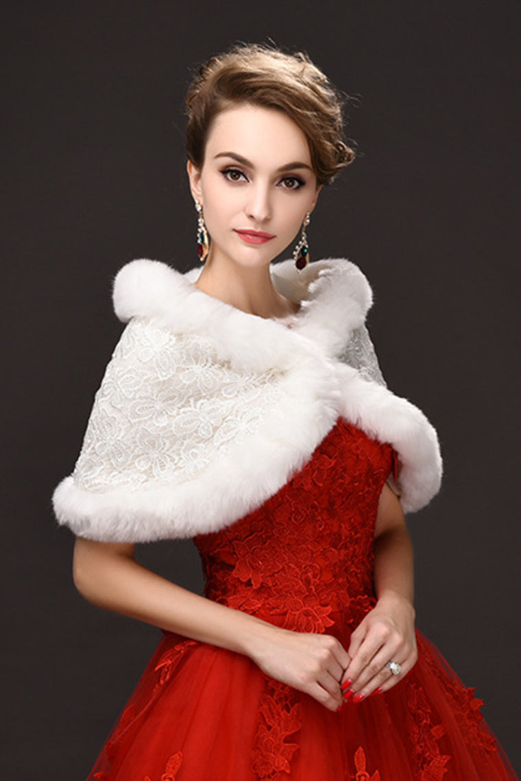 Beautiful White Faux Fur Wedding Wrap